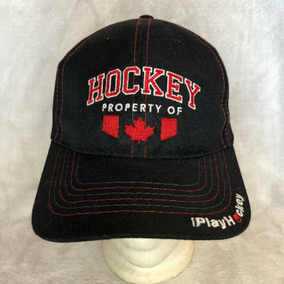 HOCKEY Property of Canada I Play Hockey Baseball Hat Cap Adjustable Unisex - Picture 1 of 8